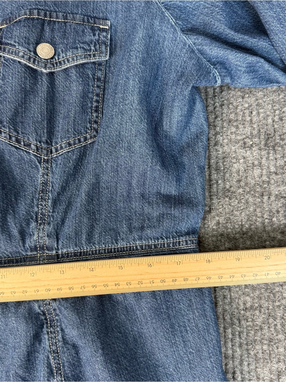 Levi's Blue Denim Button-Front Long Sleeve Shirt Dress - Picture 4 of 6
